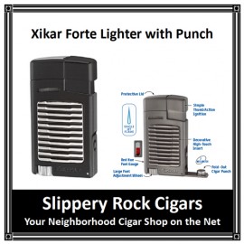 Forte with Punch Single Jet Flame Black Cigar Lighter